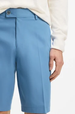 Tapered-fit shorts in cotton, silk and stretch