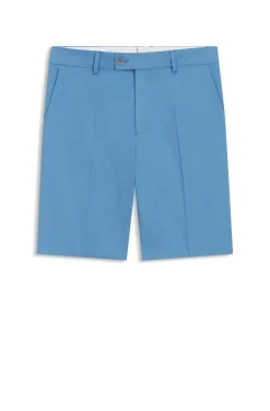 Tapered-fit shorts in cotton, silk and stretch