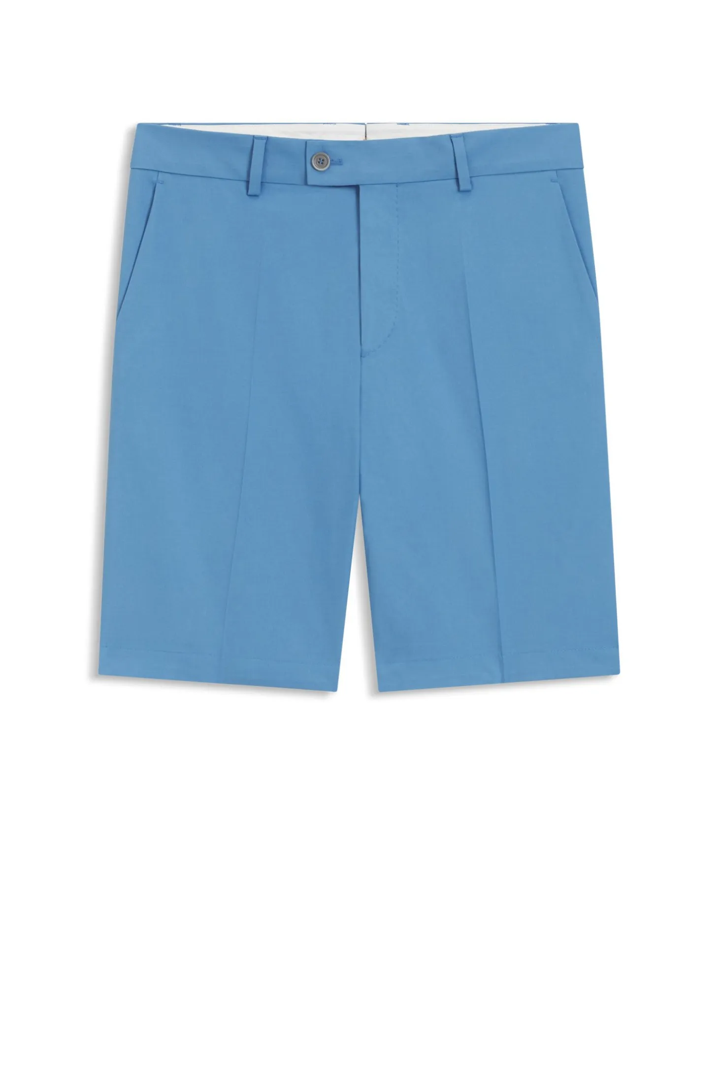 Tapered-fit shorts in cotton, silk and stretch