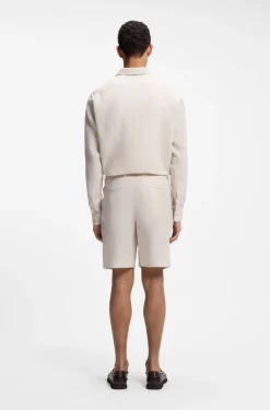 Tapered-fit shorts in linen