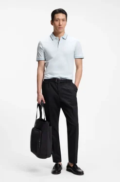 Tapered-fit trousers in a cotton blend