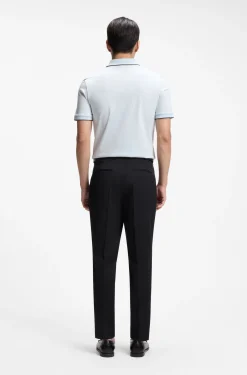 Tapered-fit trousers in a cotton blend