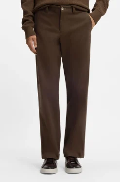 Tapered-fit trousers in brushed stretch cotton