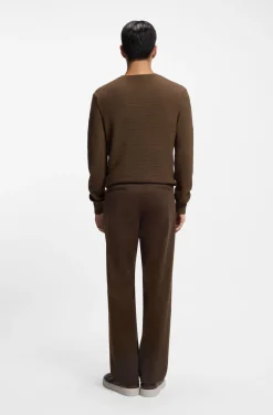 Tapered-fit trousers in brushed stretch cotton