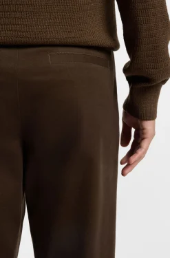 Tapered-fit trousers in brushed stretch cotton