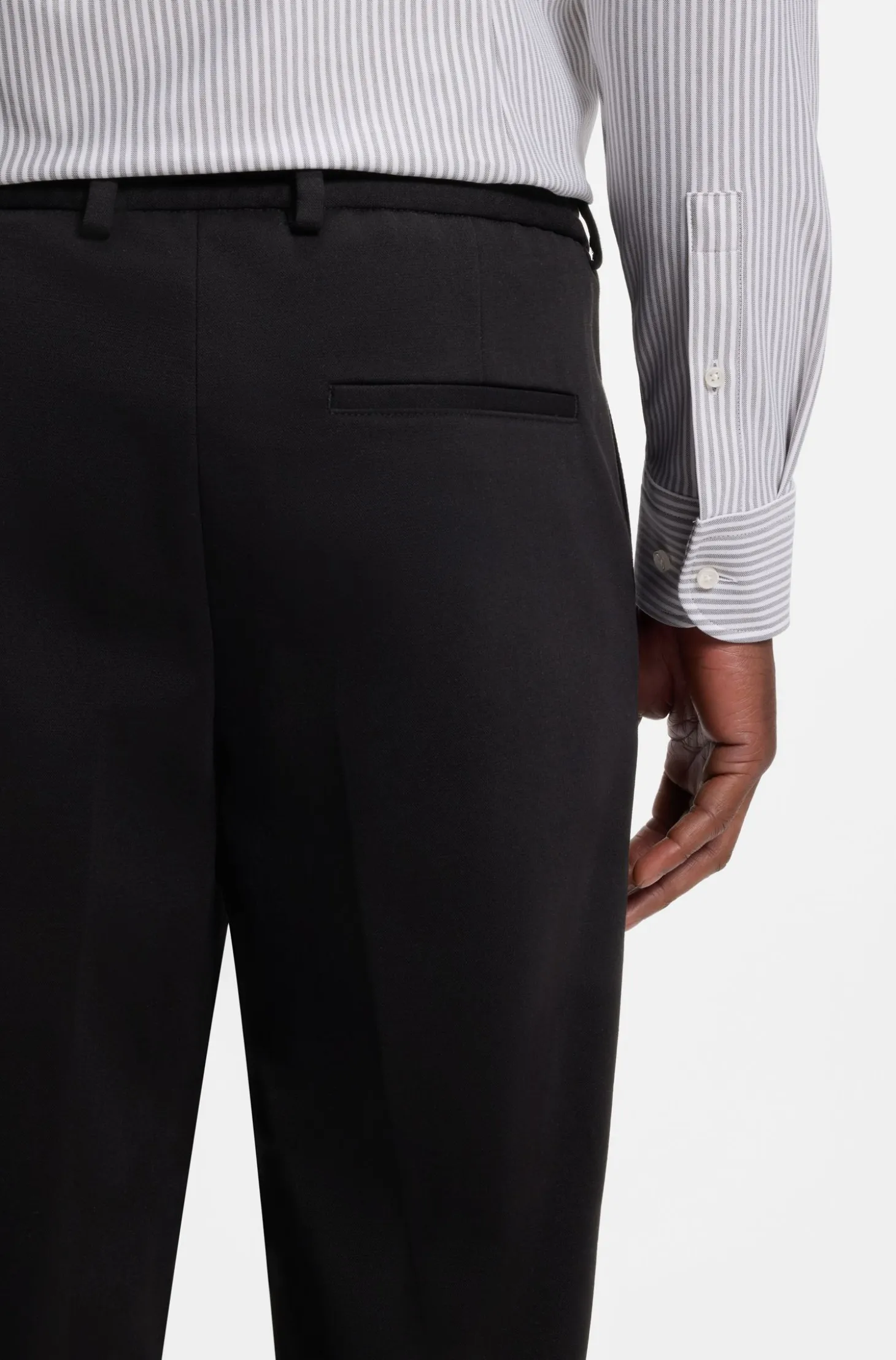 Tapered-fit trousers in cotton-blend jersey