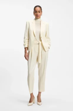 Tapered-fit trousers in Japanese crepe with belt