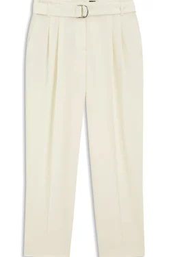 Tapered-fit trousers in Japanese crepe with belt
