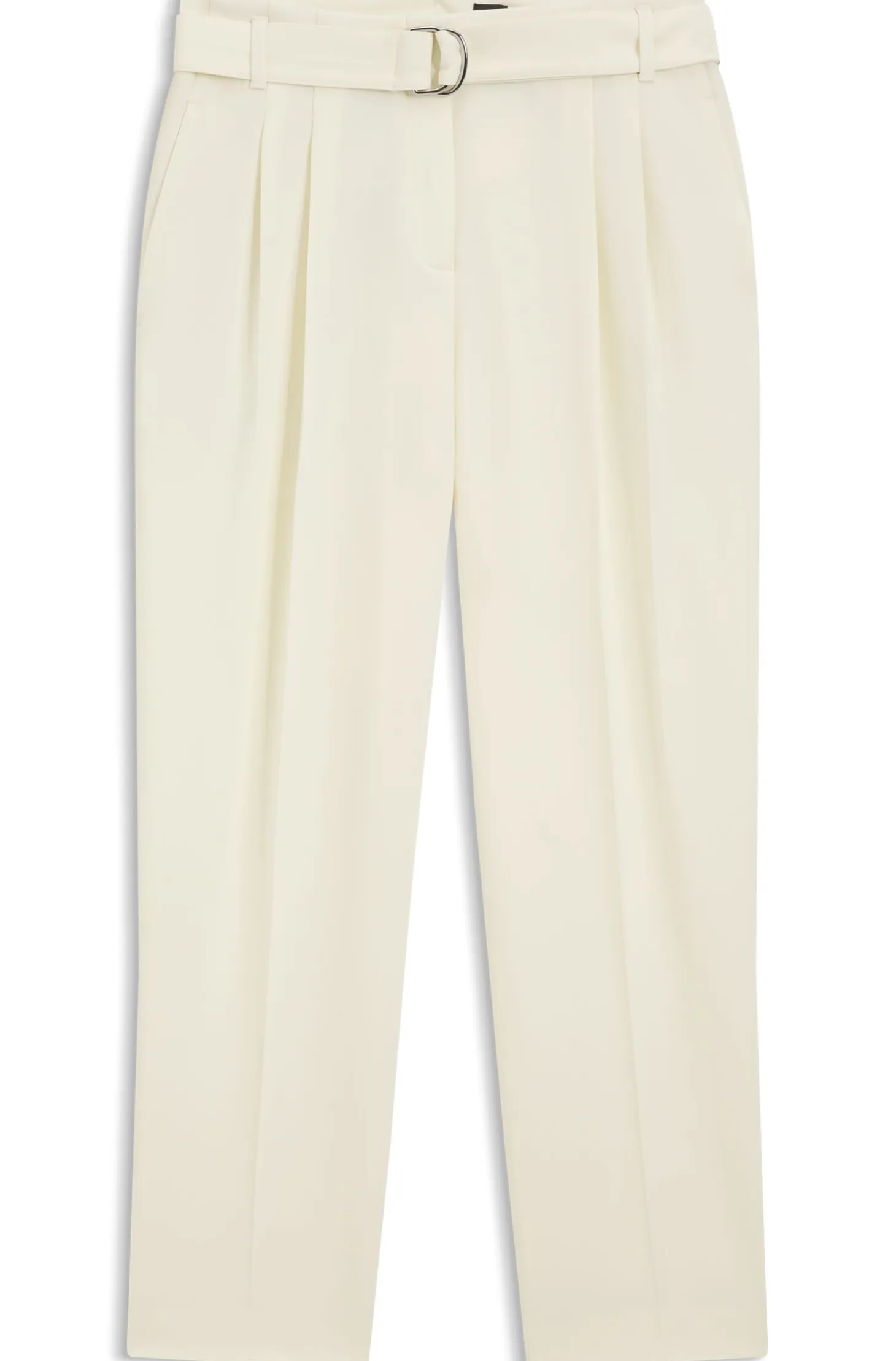 Tapered-fit trousers in Japanese crepe with belt