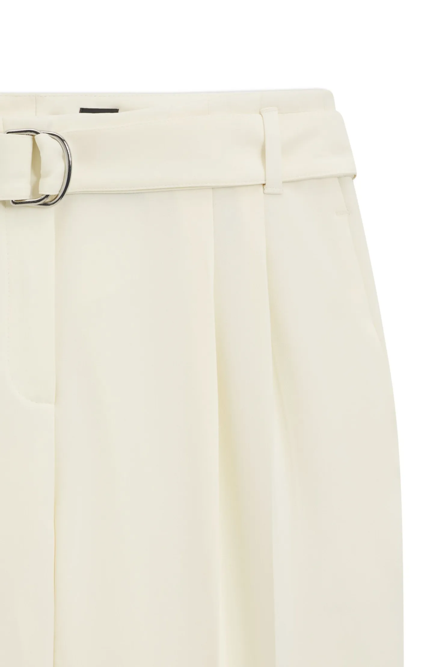 Tapered-fit trousers in Japanese crepe with belt