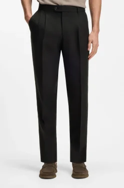 Tapered-fit trousers in linen