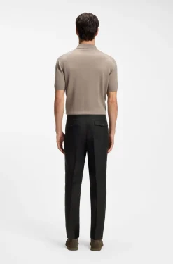 Tapered-fit trousers in linen