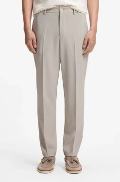 Tapered-fit trousers in micro-patterned virgin wool