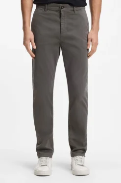 Tapered-fit trousers in stretch-cotton satin