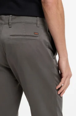 Tapered-fit trousers in stretch-cotton satin