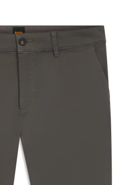 Tapered-fit trousers in stretch-cotton satin