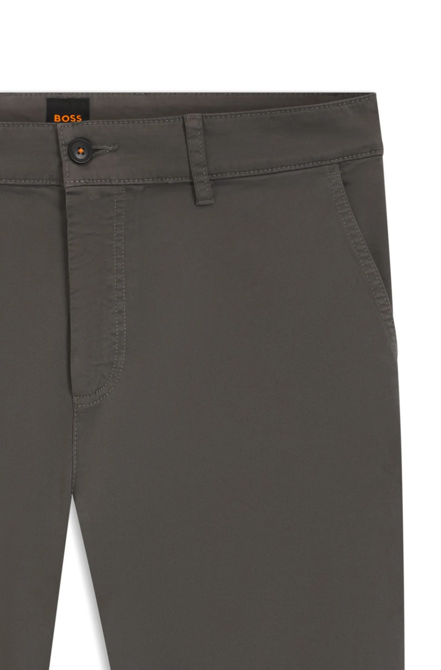 Tapered-fit trousers in stretch-cotton satin