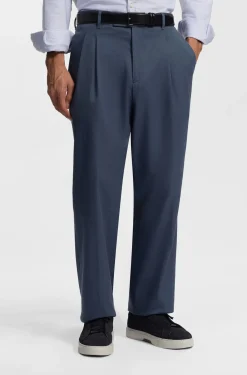 Tapered-fit trousers in stretch-cotton twill
