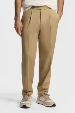Tapered-fit trousers in stretch cotton