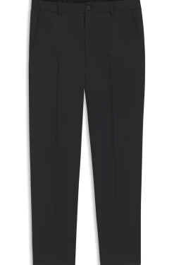 Tapered-fit trousers in stretch seersucker
