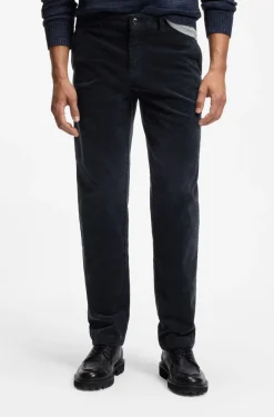Tapered-fit trousers in stretch-cotton corduroy