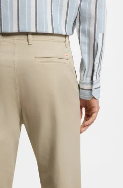 Tapered-fit trousers in stretch-cotton satin