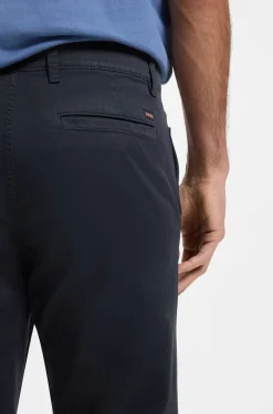 Tapered-fit trousers in stretch-cotton satin