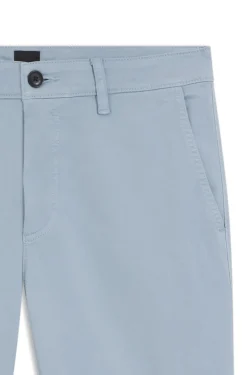 Tapered-fit trousers in stretch-cotton satin