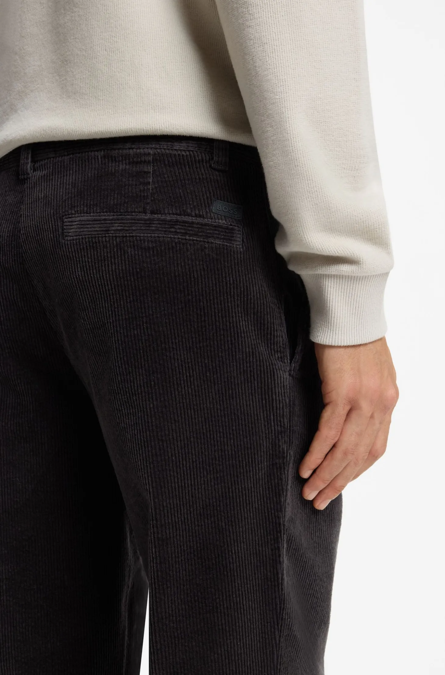 Tapered-fit trousers in stretch-cotton corduroy