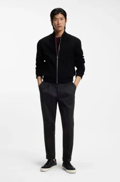 Tapered-fit trousers in stretch-cotton twill