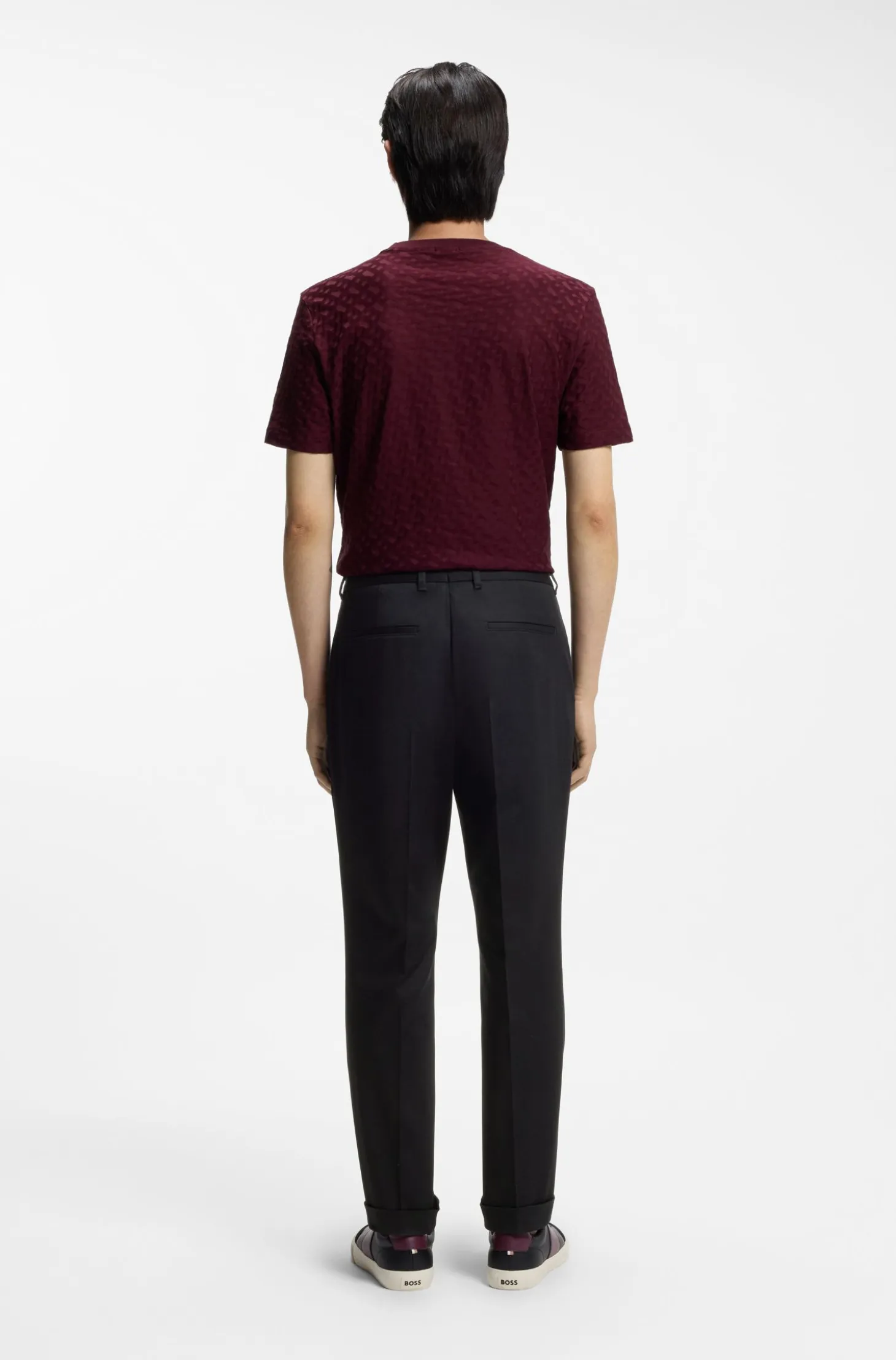 Tapered-fit trousers in stretch-cotton twill