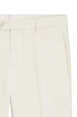Tapered-fit trousers in virgin wool and cotton