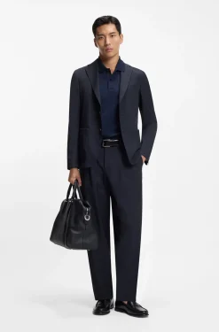 Tapered-fit trousers in washable performance-stretch fabric