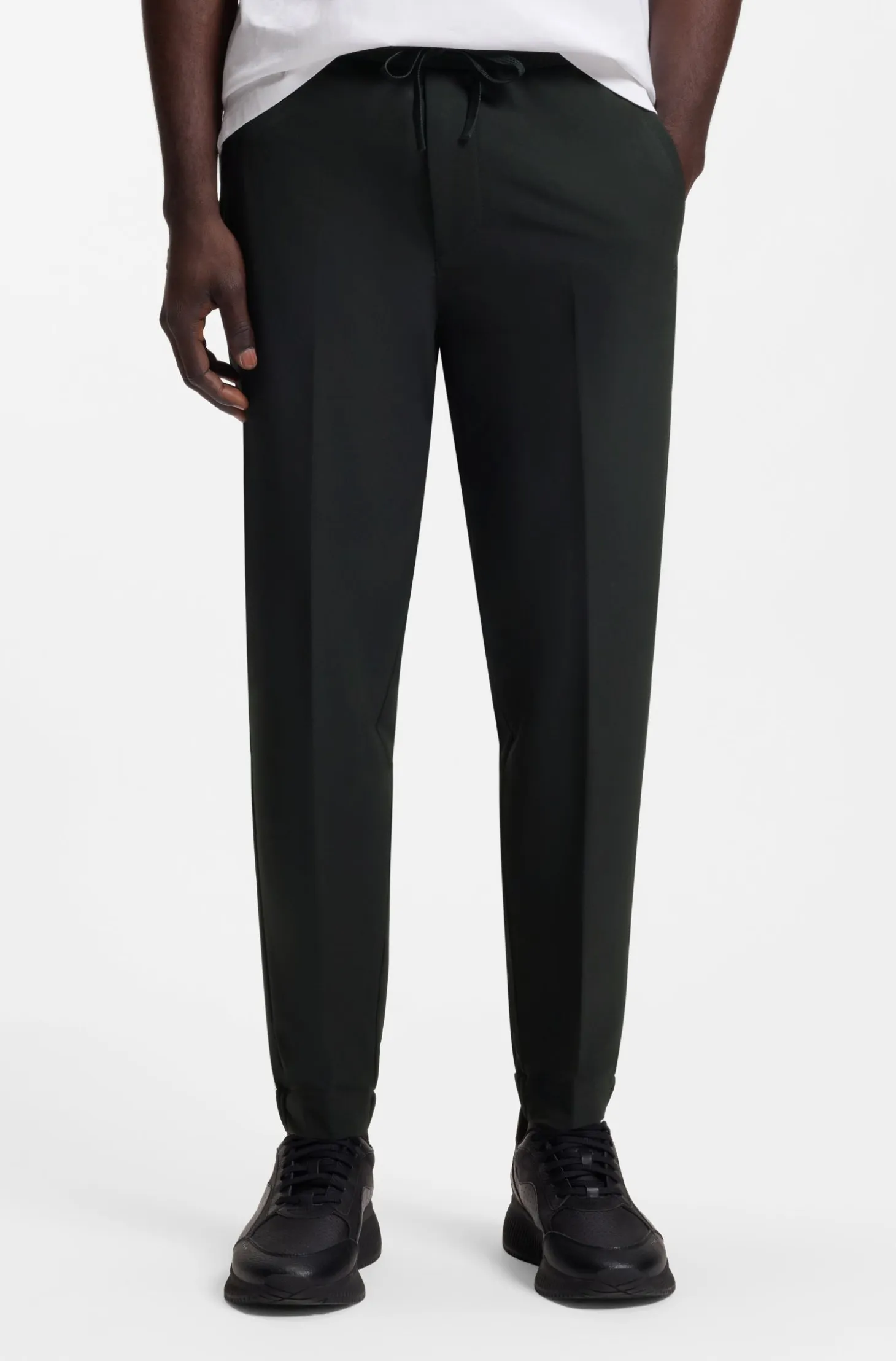 Tapered-fit trousers in water-repellent stretch fabric