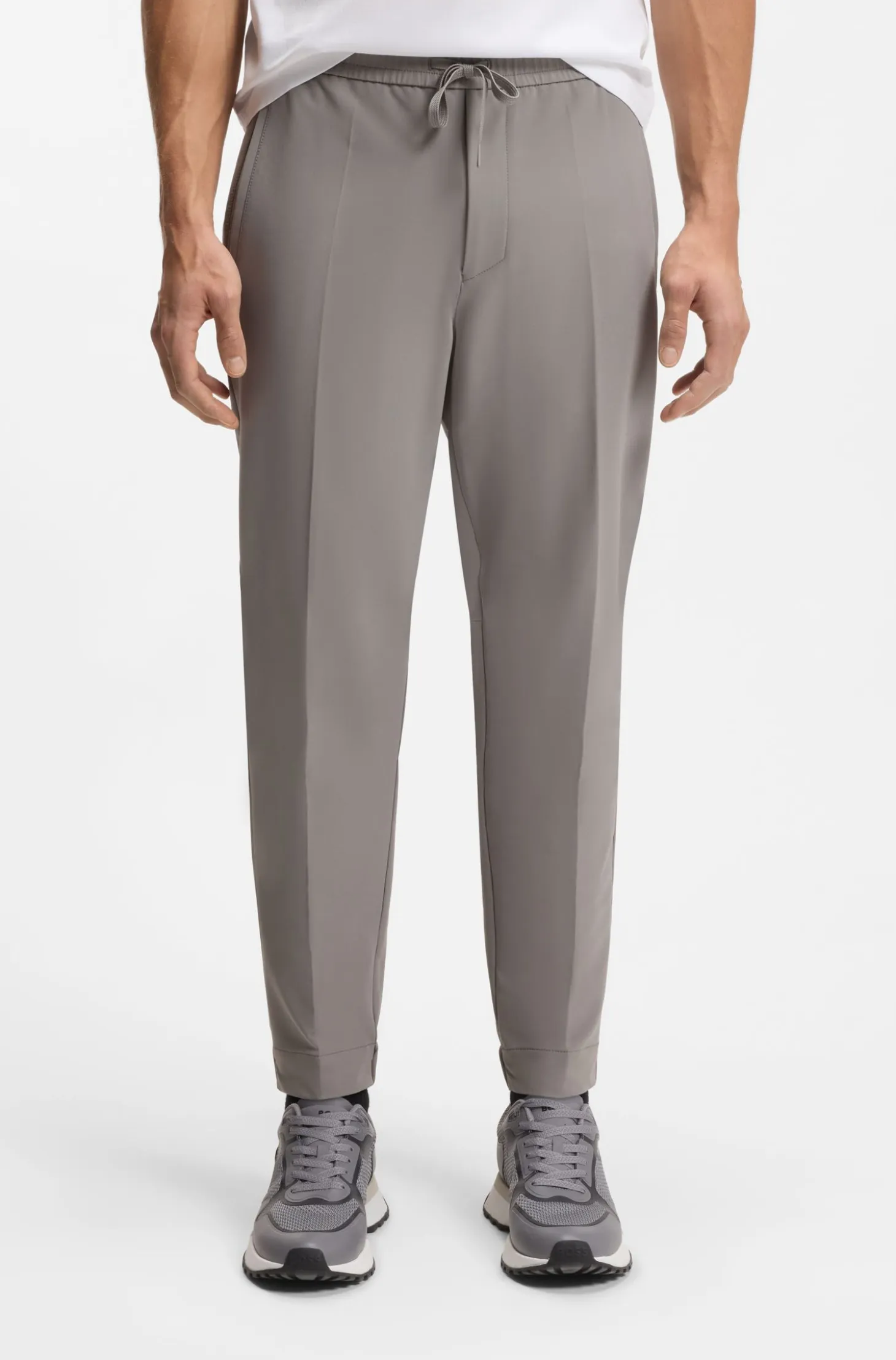 Tapered-fit trousers in water-repellent stretch fabric