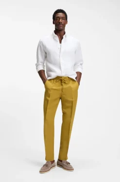 Tapered-fit trousers with drawcord waist