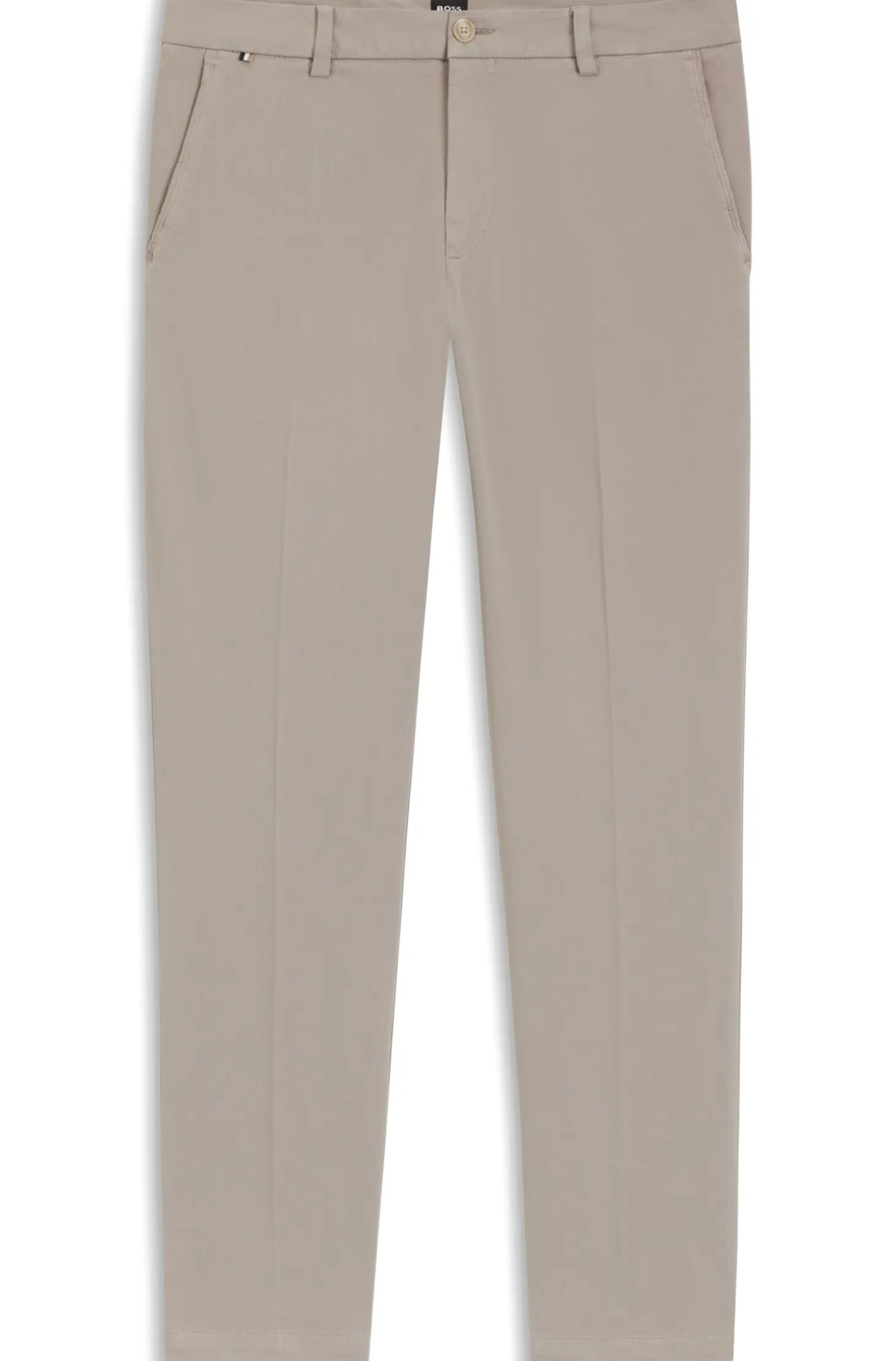 Tapered modern-fit trousers in stretch cotton