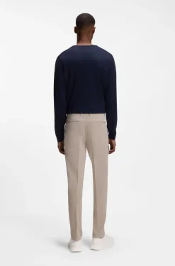 Tapered modern-fit trousers in stretch cotton