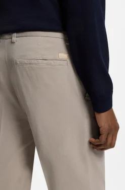 Tapered modern-fit trousers in stretch cotton