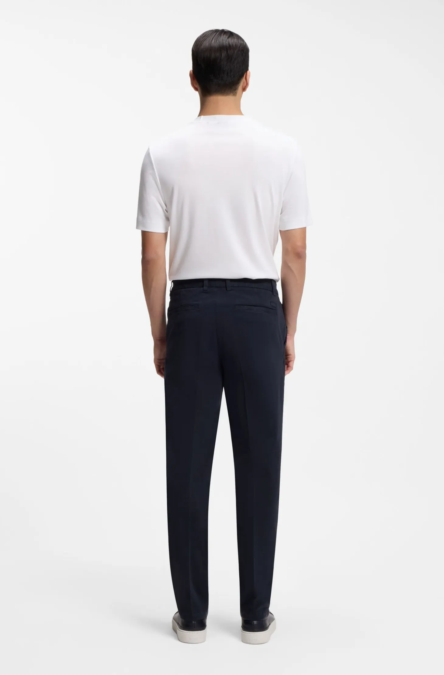 Tapered modern-fit trousers in stretch cotton