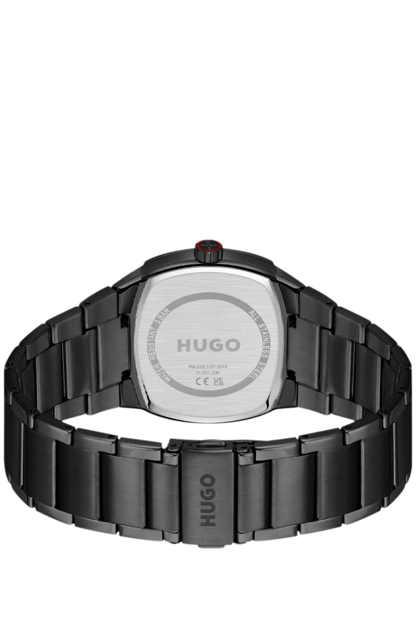 Telly black-plated watch with retro-shaped case