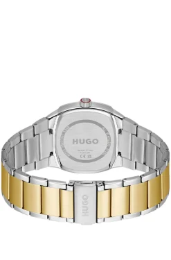 Telly two-tone watch with retro-inspired case