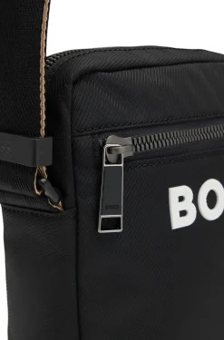 Textured crossbody bag with logo