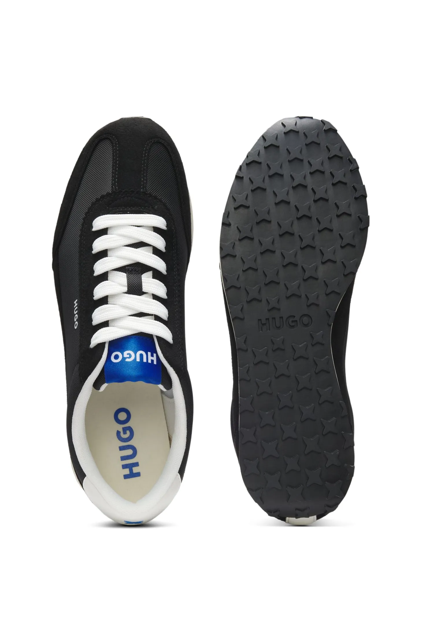 Textured-fabric trainers with star detail