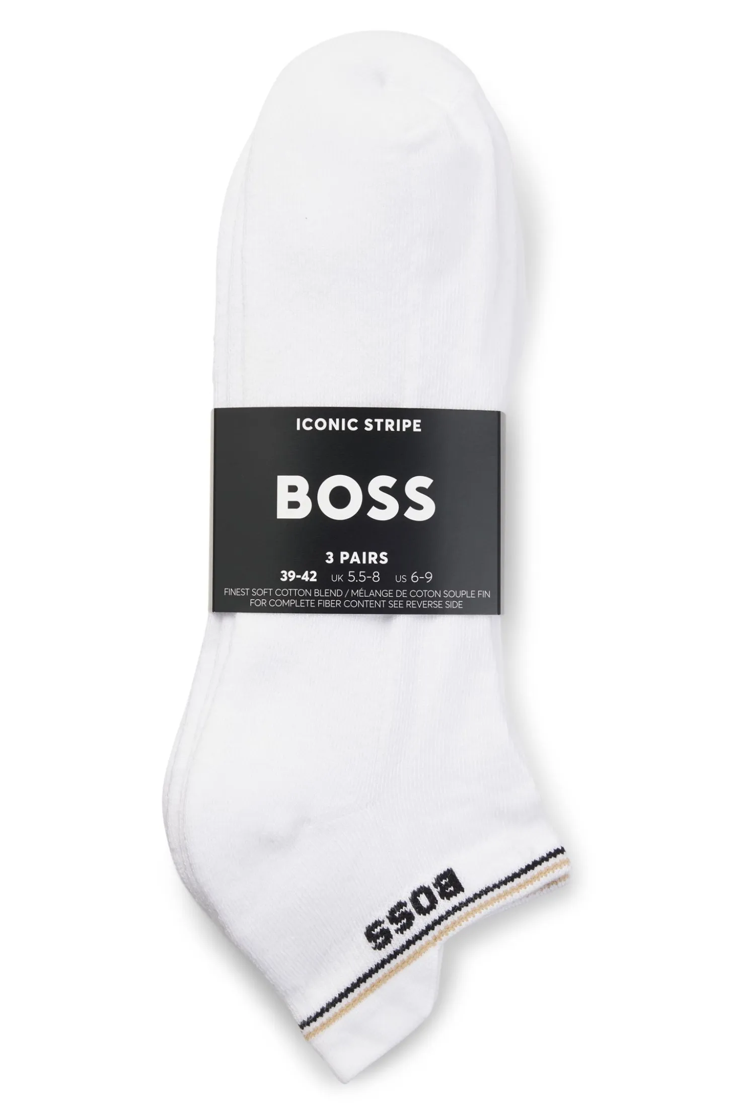 Three-pack ankle socks with plush sole