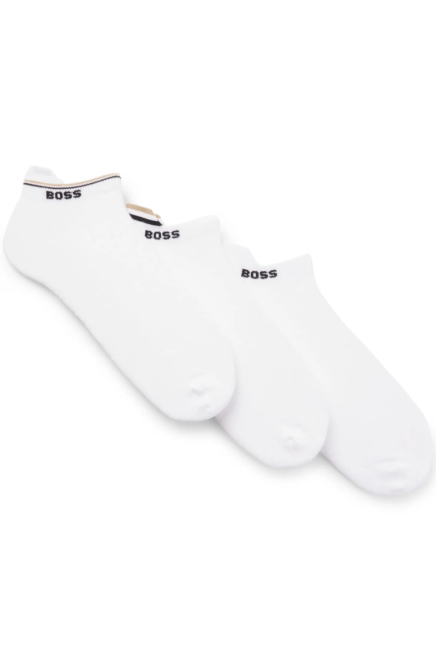 Three-pack ankle socks with plush sole