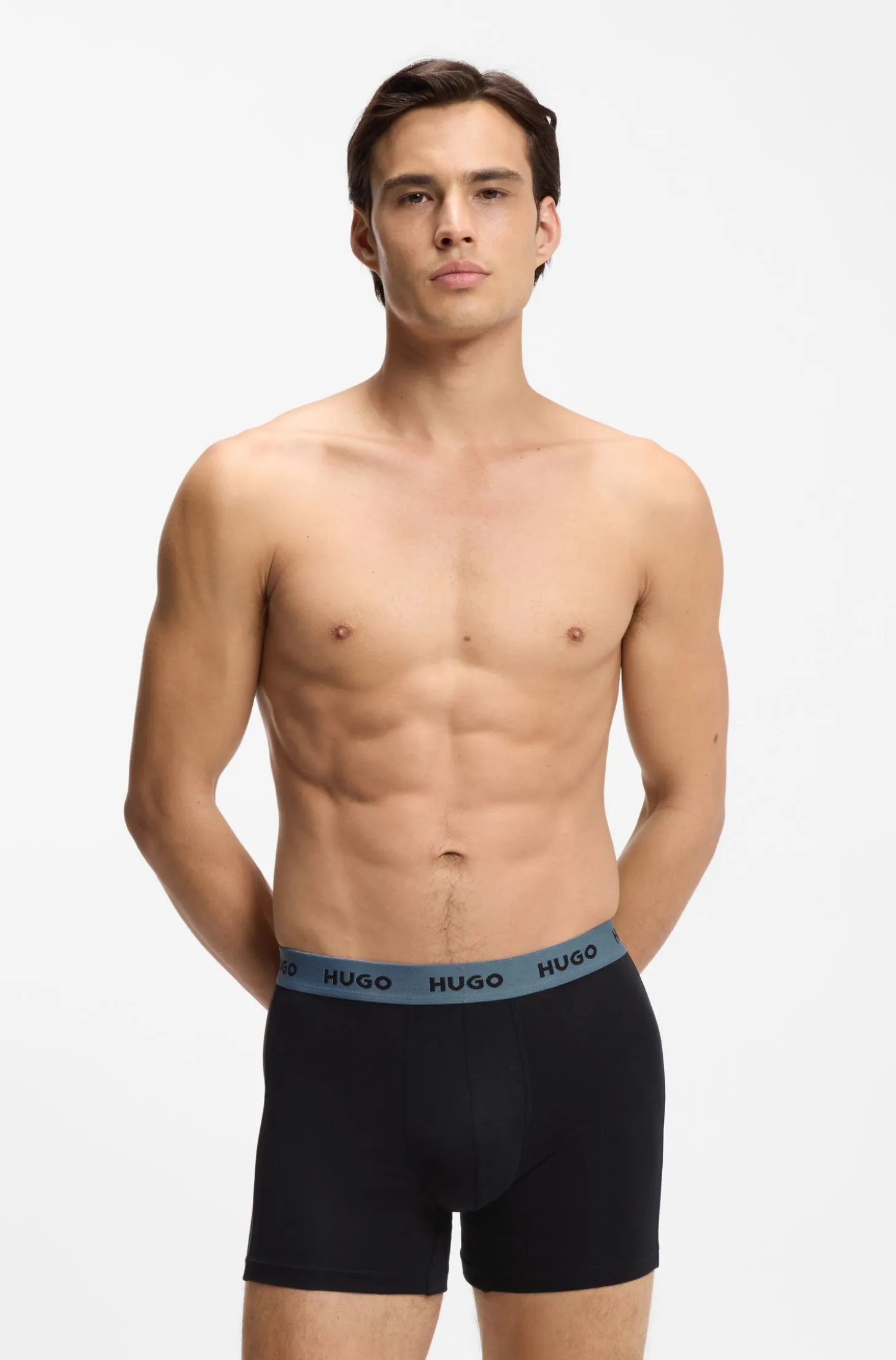 Three-pack boxer briefs in stretch cotton