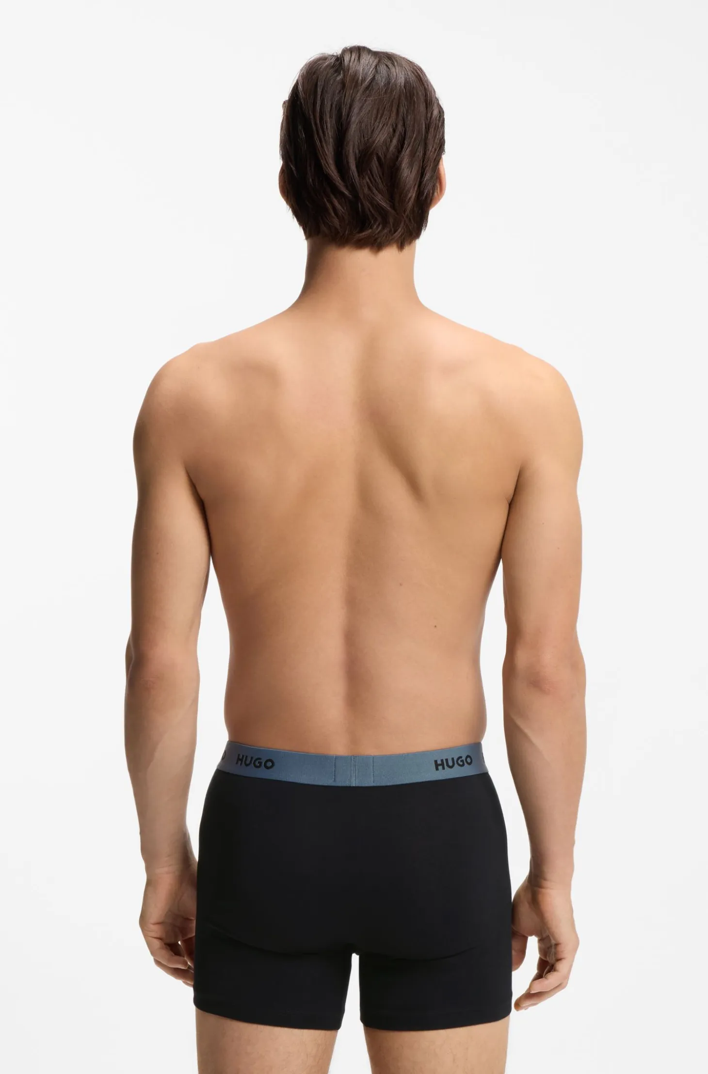 Three-pack boxer briefs in stretch cotton