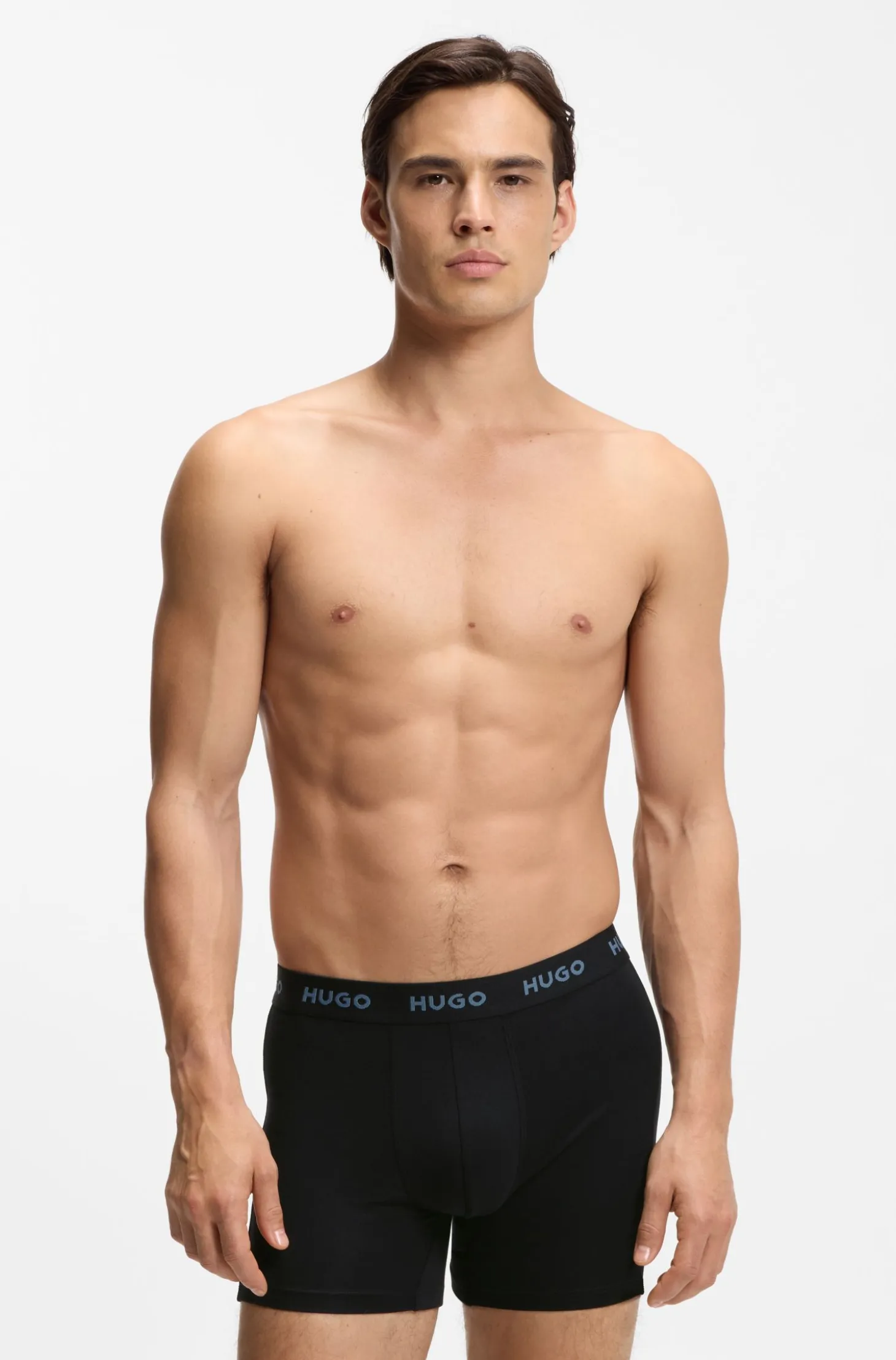 Three-pack boxer briefs in stretch cotton