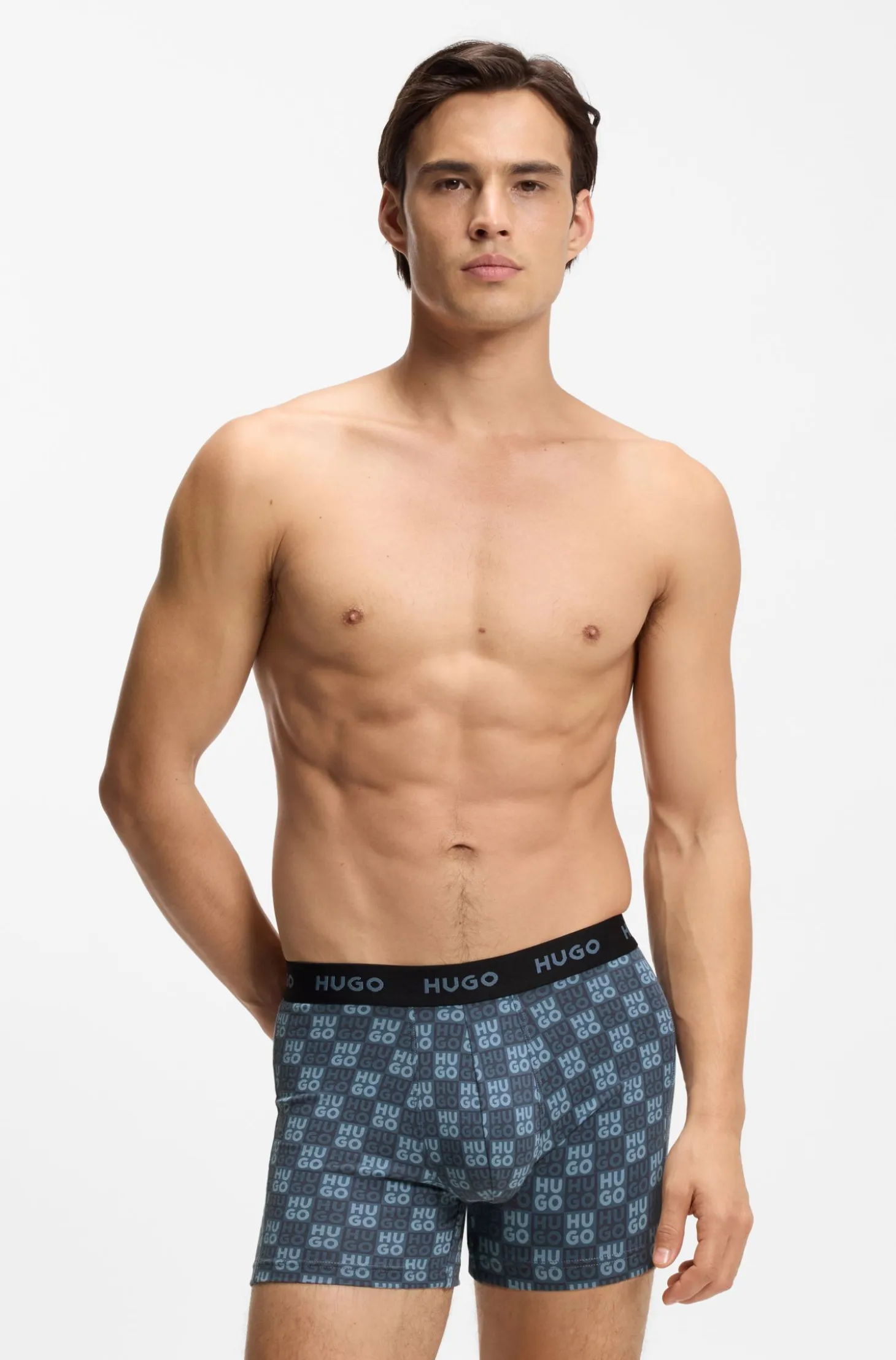 Three-pack boxer briefs in stretch cotton